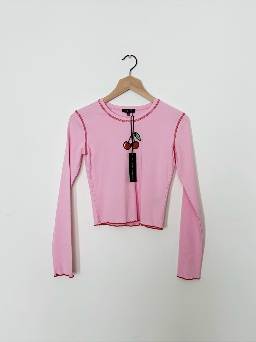 Delia’s by Dolls Kill Pucker Up Long Sleeve Tee in Pink Size Small - Picture 6 of 8